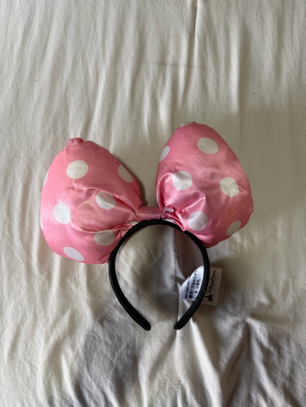Pink Polka Dot Bow Headband
